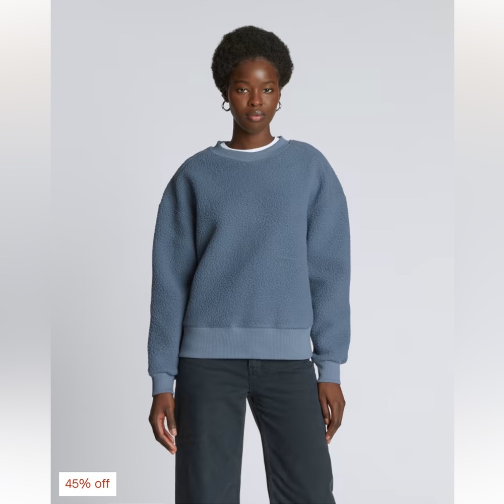 Everlane renew teddy fleece blue size S